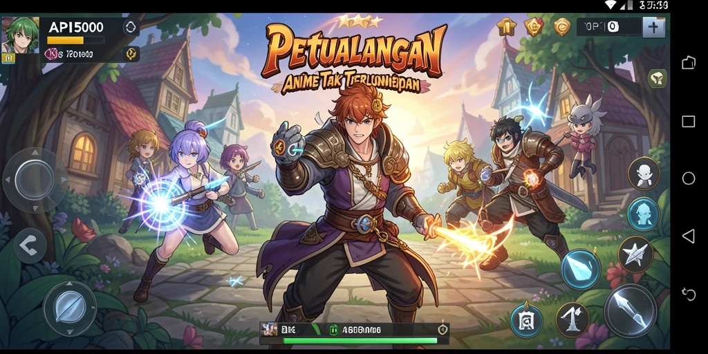 Screenshot API5000 menampilkan aksi seru dalam game Anime.