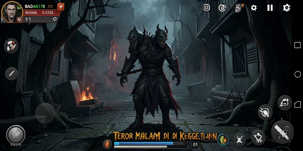 Tampilan gameplay BADAK178 dengan suasana horor yang mencekam.