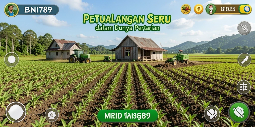 Tampilan seru gameplay BNI789 dengan petualangan bertani.
