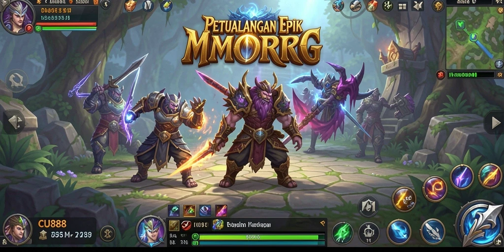 Screenshot utama CU888 menampilkan aksi seru dalam petualangan MMORPG.