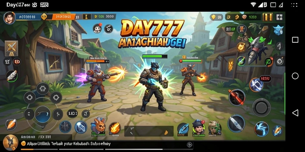 Tampilan antarmuka aplikasi DAY777 yang menarik dan informatif.