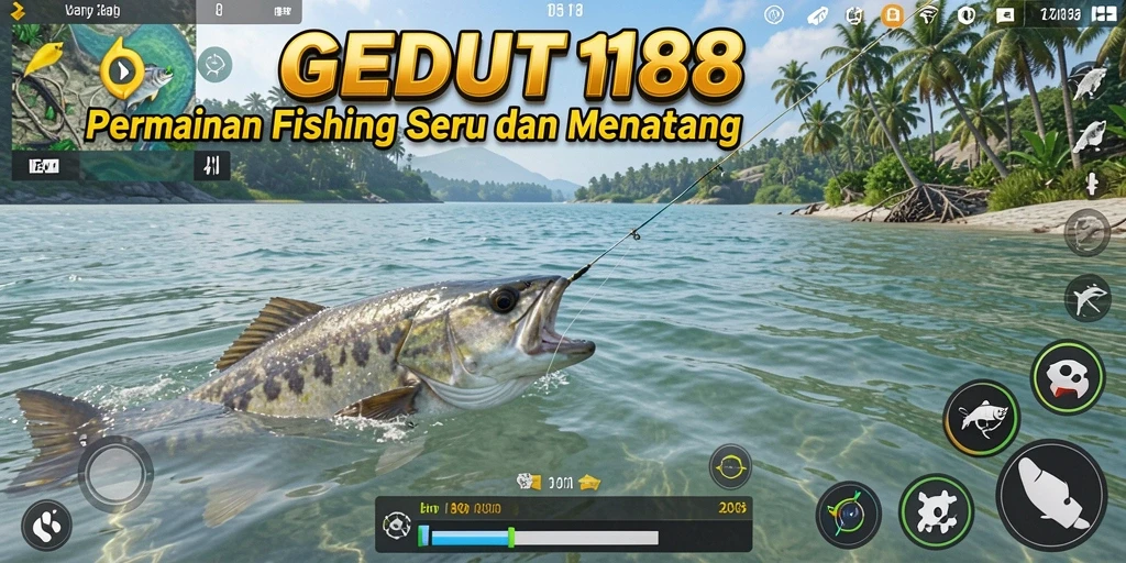 Screenshot gameplay GENDUT188 dengan aksi memancing yang seru.