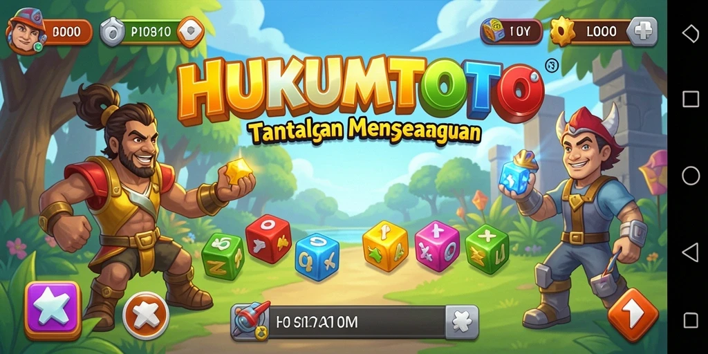 Tampilan gameplay HUKUMTOTO dengan tantangan puzzle yang menarik.