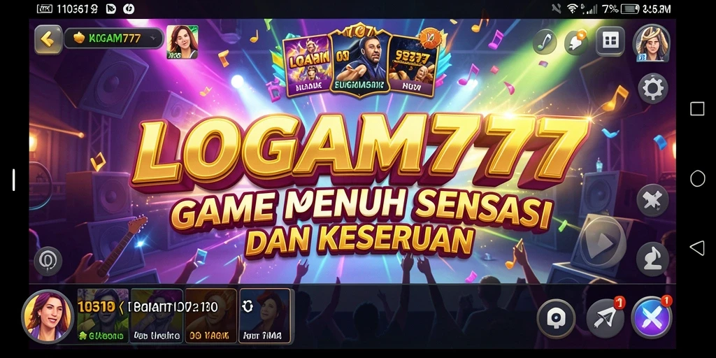 Screenshot gameplay LOGAM777 yang menampilkan serunya permainan musik.