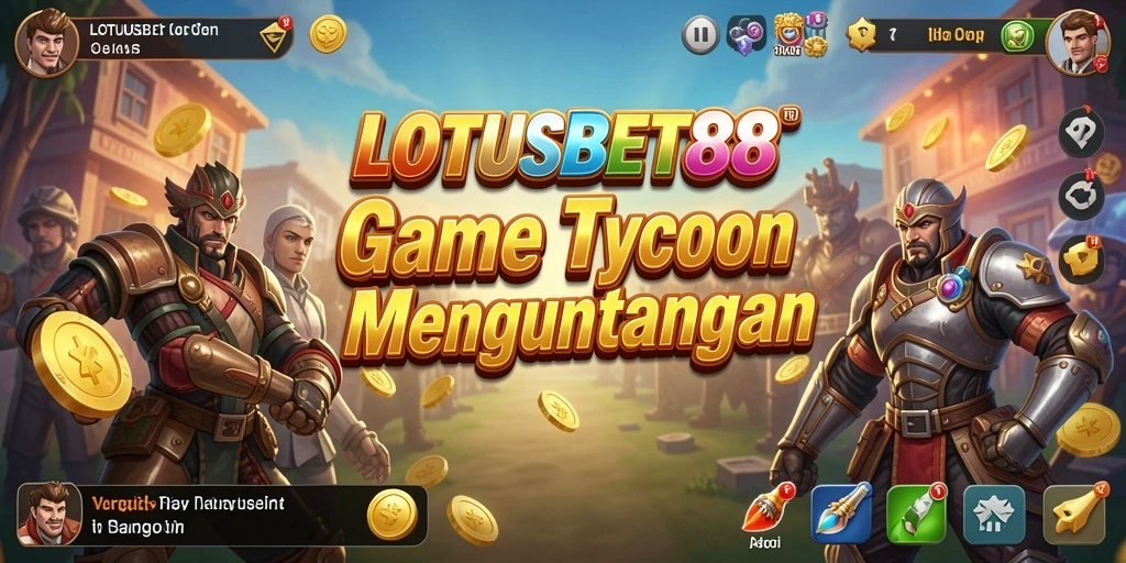 Screenshot game LOTUSBET88 menampilkan pengelolaan bisnis yang seru.