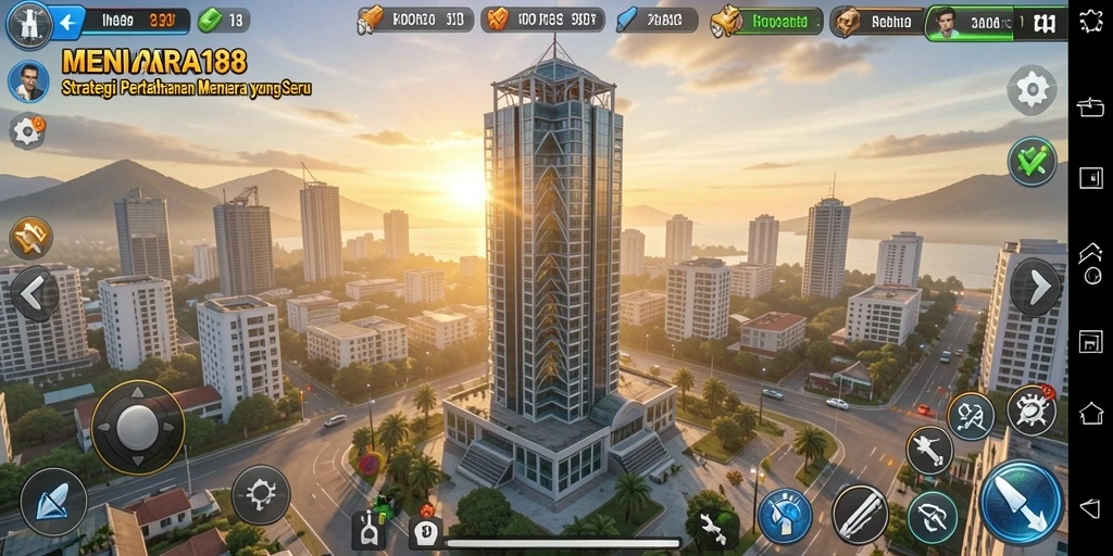 Gameplay seru dalam MENARA188 dengan pertahanan menara yang strategis.