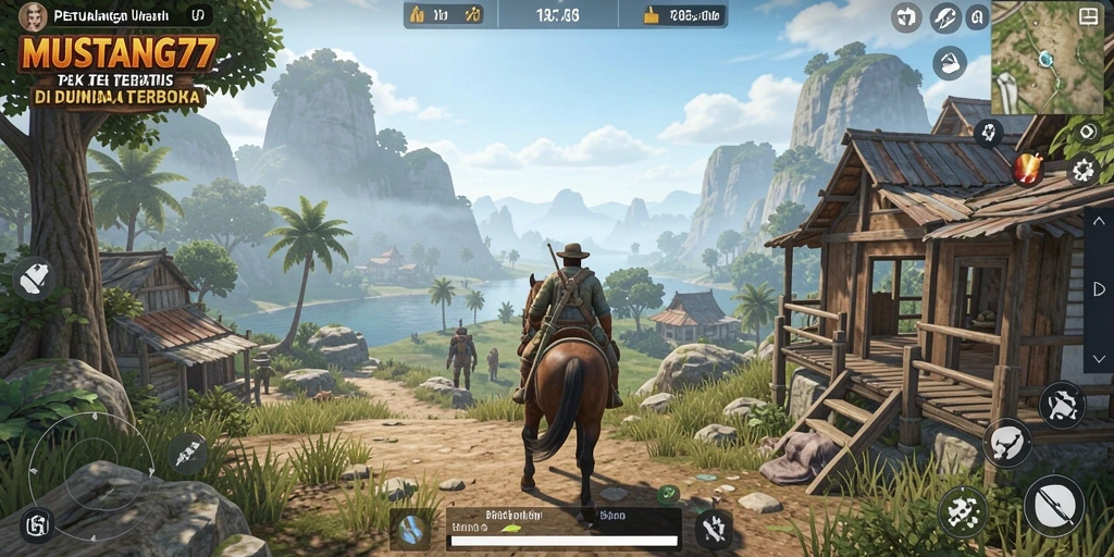 Tampilan menakjubkan dari gameplay MUSTANG77 di dunia terbuka.