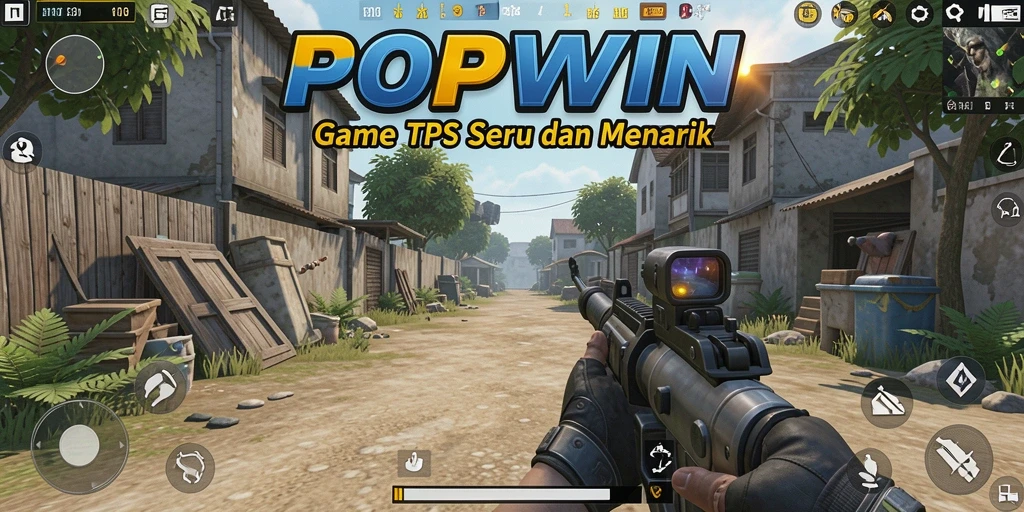 Screenshot gameplay seru dari POPWIN, menampilkan aksi tembak-menembak yang mendebarkan.