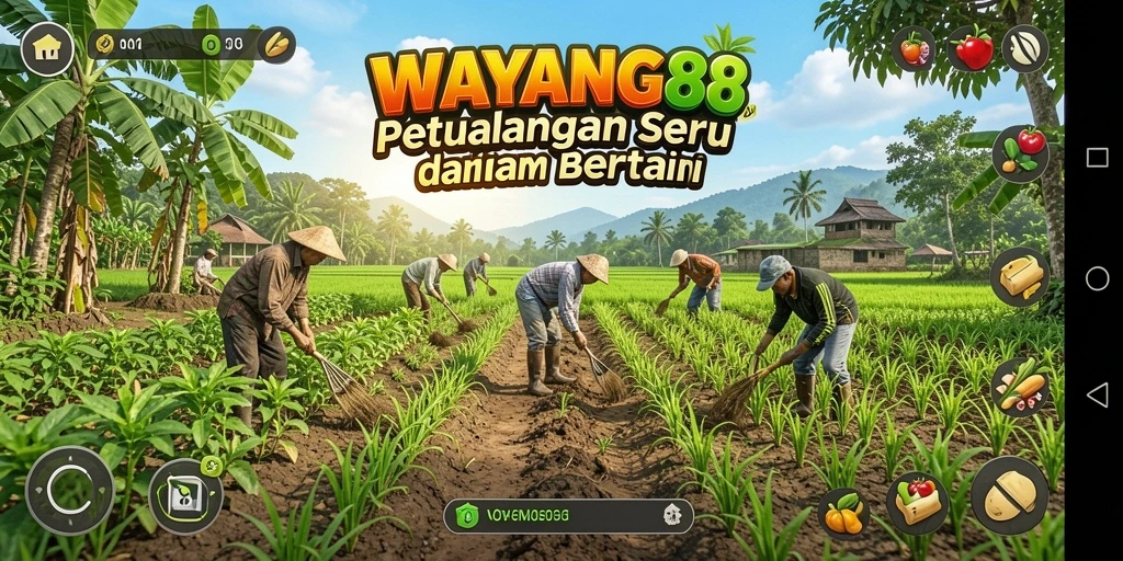 Screenshot utama WAYANG88 menunjukkan gameplay bertani yang menarik.