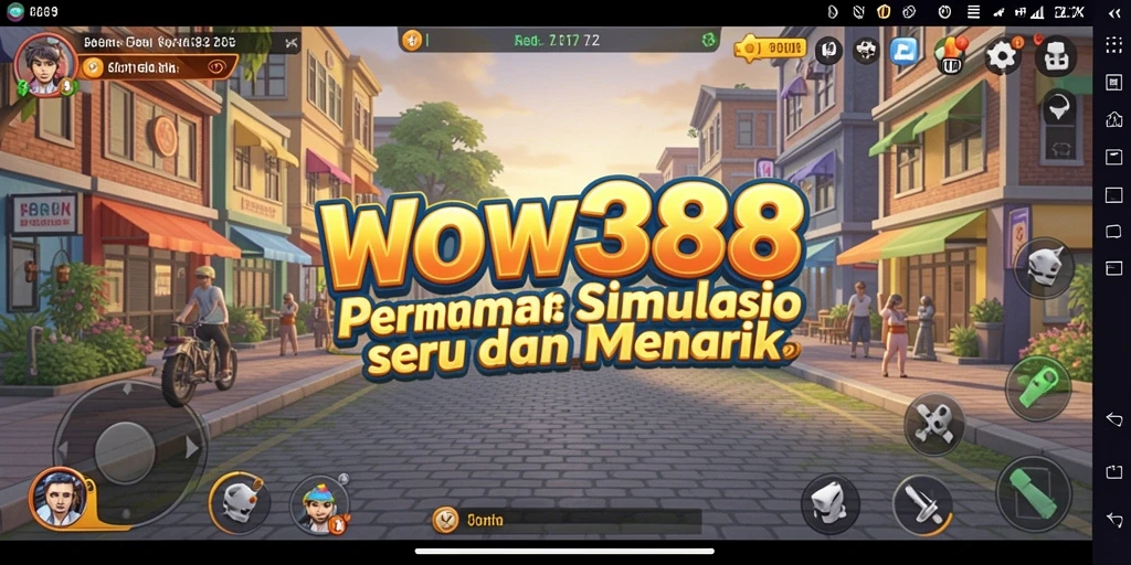 Tampilan gameplay WOW388 dengan simulasi yang menarik dan penuh warna.